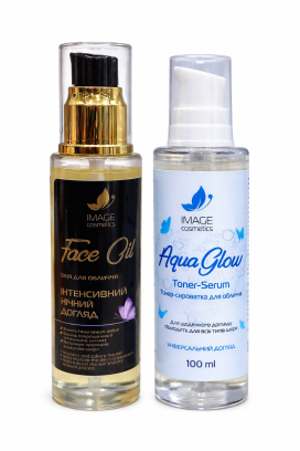Premium Skincare Set Aqua Glow Toner-Serum + Intensive Night Serum 100 мл+100 мл