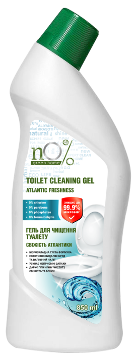 ™ «nO% green home» Гель для чищення ТУАЛЕТУ "СУПЕРСИЛА ЛАЙМ & М’ЯТА", 850мл