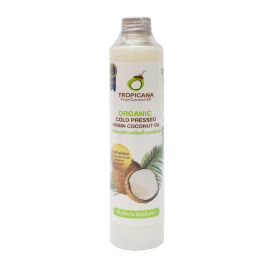 Natural 100% cold-pressed coconut oil for skin and hair care from the famous Thai manufacturer TROPICANA OIL.