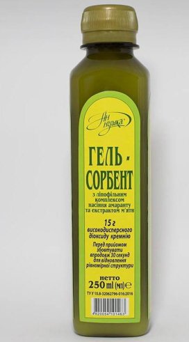Гель-сорбент с липофильным комплексом семян амаранта и экстрактом мяты 250 ml