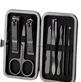 Black Edition Stainless Steel Manicure Set — 8 Pieces
