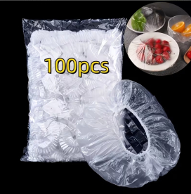 Пакети для зберігання продуктів з резинкою, харчові чохли для тарілок і посуду, 100 шт.