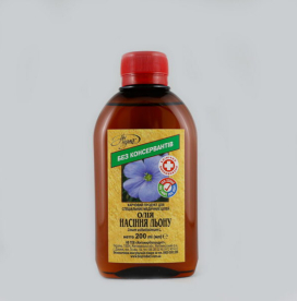 FLAX SEED OIL 200ml Sum of polyunsuturated fatty acids Omega-3 is not less than 45%